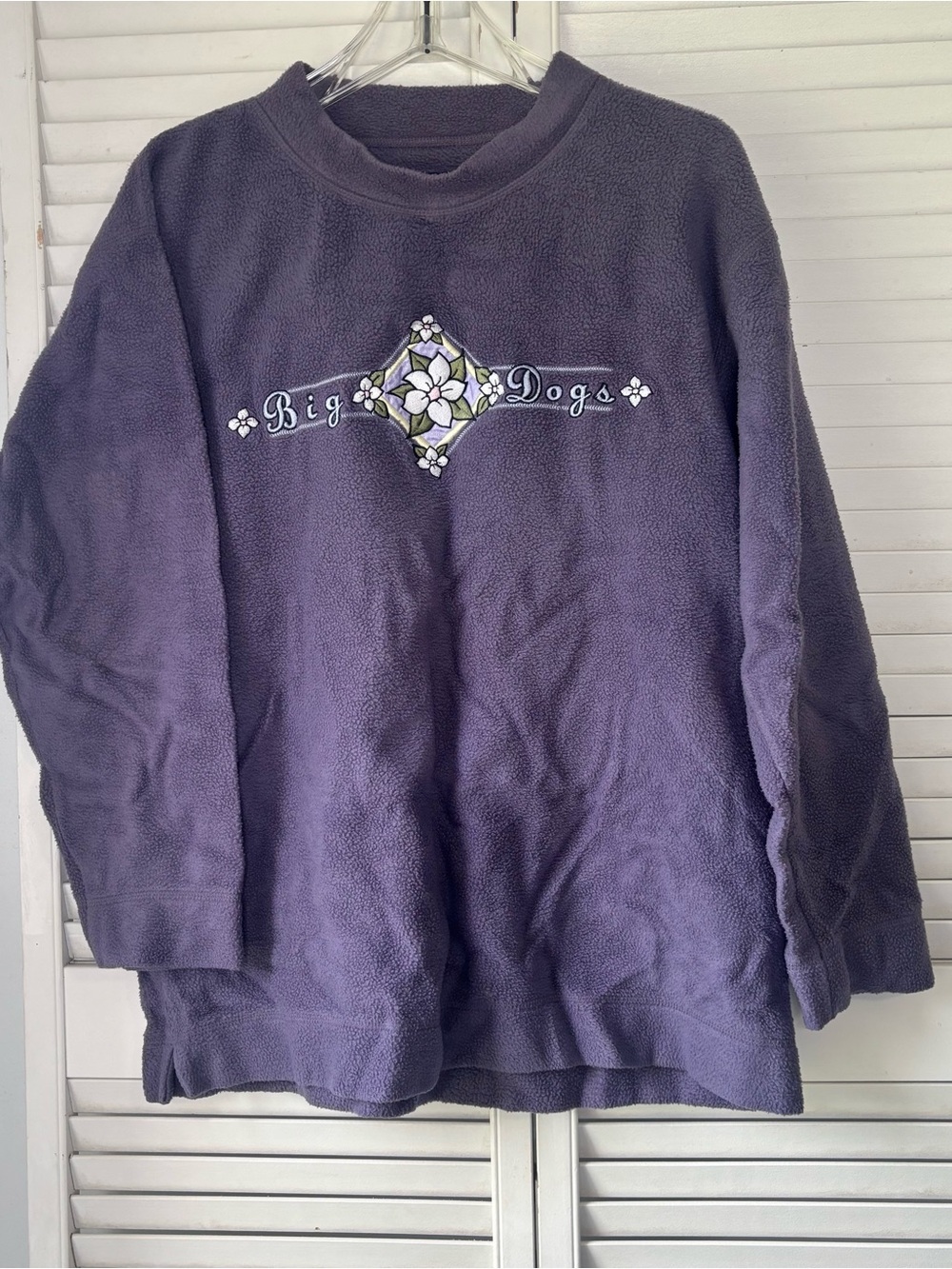 Vintage 90’s Big Dog Purple Fleece Pullover Sweatshirt Size Medium